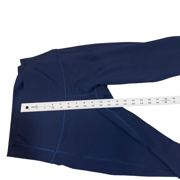 Lululemon Wunder Under Crop Leggings 23"' Scallop Full-On Luxtreme Blue Sz 8 - Picture 10 of 10